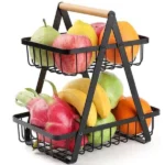 Metallic 2-Layer Multifunctional Organizer / Fruit Rack