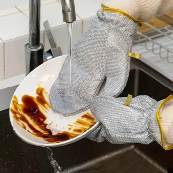 Waterproof Lining Multi Use Steel Wire Dishwashing Gloves