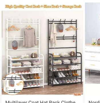 Multifunction Shoe, Hat and Cloth Hanger Rack