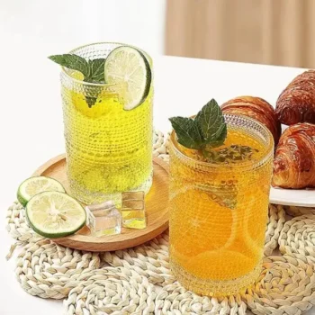 Shopping Cart 15 6 Pcs set Embossed Water/Juice Glass