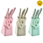5pcs + Block Holder Wheat Stalk Profile Knife Sets
