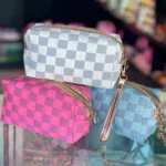Checkerboard Pattern Cosmetic Travel Large Bag