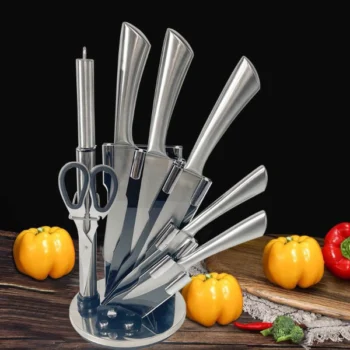 8pcs Heavy Stainless Steel Bass Knife Set