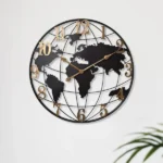 Large World Map Wall Clock for Living Room