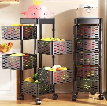 Heavy Duty 5 Tier Square Multi Layer Basket Storage Rack