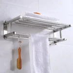 Foldable Towel Rack with Hooks