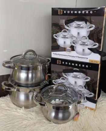 6pc Edenburg Stainless Steel Cookware Set