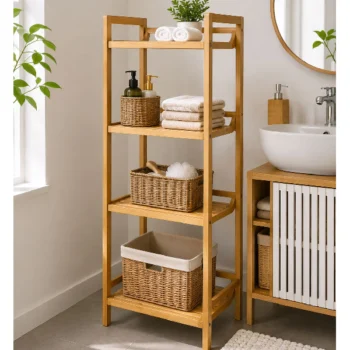 4-Tier Bamboo Bathroom Rack