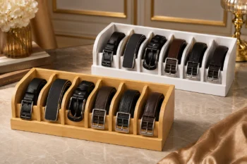 Premium Bamboo Belt Organizer